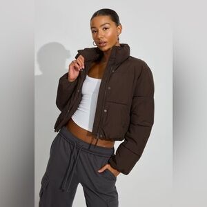 Garage Mini Puff Jacket Size L NWT Brown
